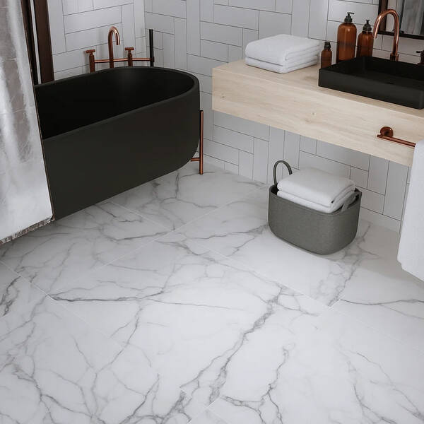 Керамограніт Golden Tile Calacatta Extra Біла Матова Н90587 60x60 см, фото 1