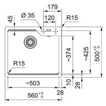 Кухонная мойка Franke UBG 610-56 (114.0701.787) фрагранит, черный матовый, фото №3