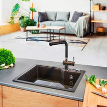 Кухонная мойка Franke UBG 610-56 (114.0701.787) фрагранит, черный матовый, фото №1