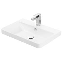 Тумба Devit Urbanis 454060E 60 см з раковиною та чорними ручками, смарагдова, фото №6