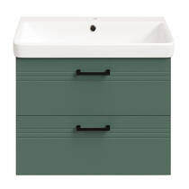 Тумба Devit Urbanis 454060E 60 см з раковиною та чорними ручками, смарагдова, фото №5