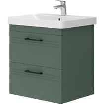 Тумба Devit Urbanis 454060E 60 см з раковиною та чорними ручками, смарагдова, фото №2