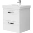 Тумба Devit Urbanis 454060W 60 см с раковиной и черными ручками, белая, фото 2