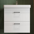 Тумба Devit Urbanis 454060W 60 см с раковиной и черными ручками, белая, фото 9