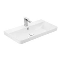 Тумба Devit Urbanis 454080BE 80 см з раковиною та чорними ручками, бежева, фото №2