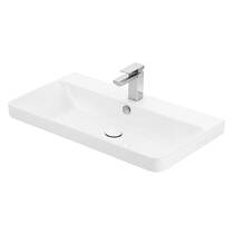 Тумба Devit Urbanis 454080BE 80 см з раковиною та чорними ручками, бежева, фото №6