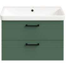 Тумба Devit Urbanis 454080E 80 см с раковиной и черными ручками, изумрудная, фото №5