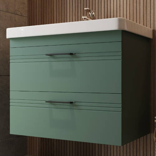 Тумба Devit Urbanis 454080E 80 см с раковиной и черными ручками