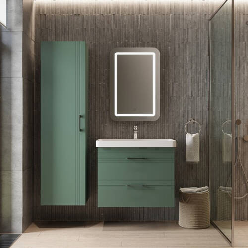 Тумба Devit Urbanis 454080E 80 см з раковиною та чорними ручками, смарагдова, фото 9