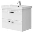 Тумба Devit Urbanis 454080W 80 см з раковиною та чорними ручками, біла, фото 2
