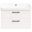 Тумба Devit Urbanis 454080W 80 см з раковиною та чорними ручками, біла, фото 5