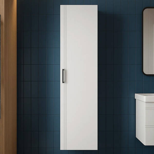 Пенал Devit Urbanis 454170W универсальный 170 см с черными ручками, белый, фото 1