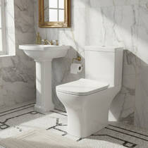 Унітаз-компакт Devit Basic 3590021 обідковий з кришкою soft-close, білий глянець, фото №1