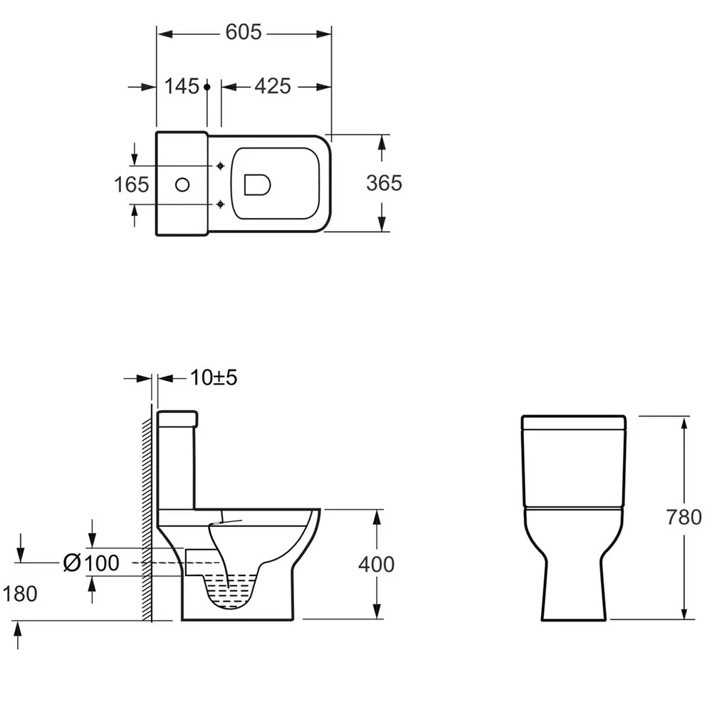 3590021 BASIC Унітаз-компакт обідковий з кришкою soft-close, білий глянець (1 сорт)
