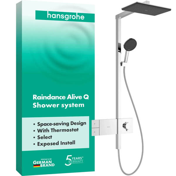 Душова система Hansgrohe Raindance Alive Q 24580000 210/340 1jet з ShowerSelect Comfort, хром, фото 2