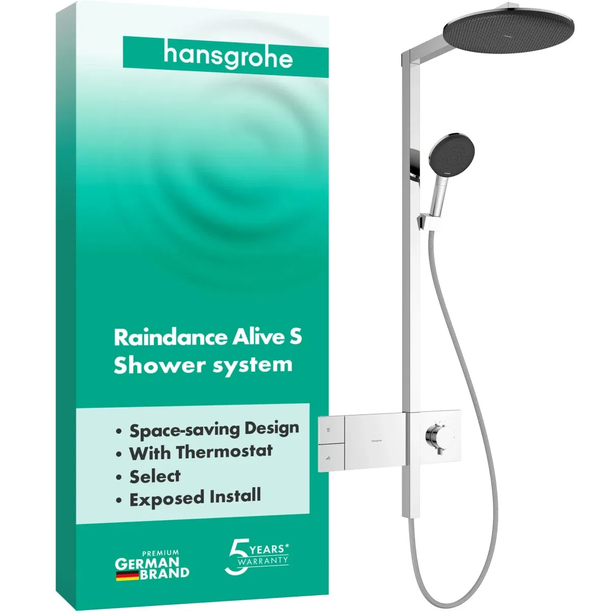 24582000 HG Raindance Alive S Душова система 300 1jet з ShowerSelect Comfort, хром (1 сорт)