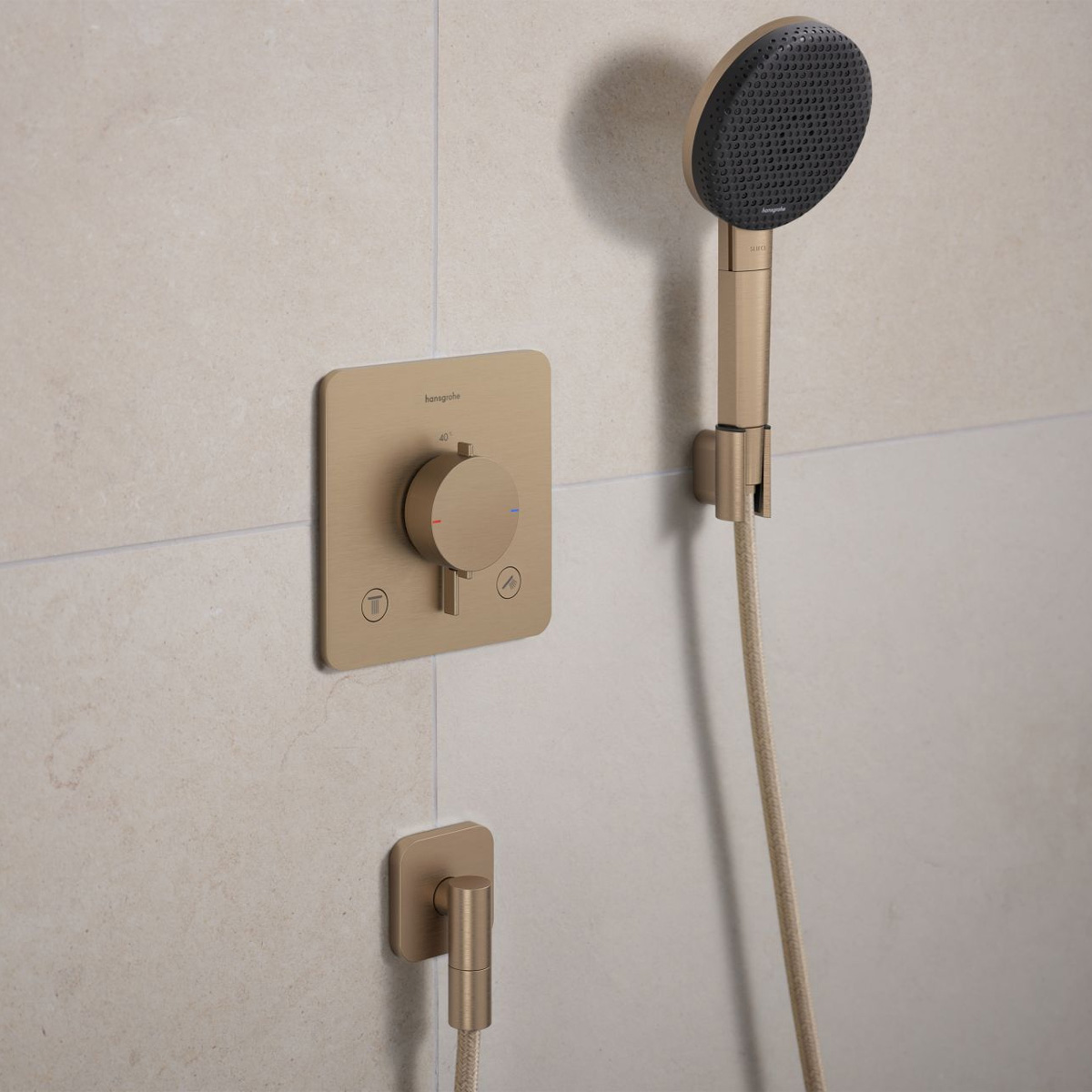 28885140 HG Porter Fine Тримач для ручного душу, brushed bronze (1 сорт)