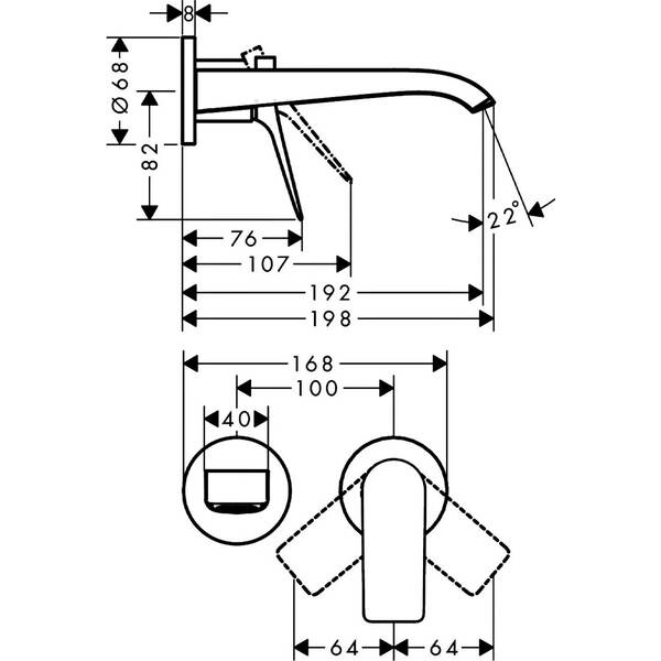 Змішувач прихованого монтажу для раковини Hansgrohe Vivenis 75050340 хром чорний матовий, фото 2