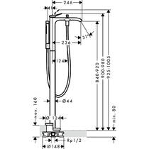 Змішувач для ванни Hansgrohe Vivenis 75445140 підлоговий з душовим набором, бронза матовий, фото №2