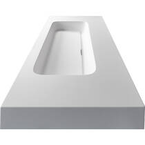 Раковина интегрированная в столешницу PAA MTM Quadro из Silkstone, 120 см, h10 см, с отверстием под смеситель, белый матовый, фото №3