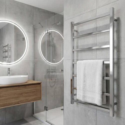 Полотенцесушитель водяной Mario INOX Токио 770х530/500 полированная нержавеющая сталь, фото 1