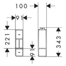 Набор органайзеров для тумбы 100/345 Hansgrohe IntraStoris 54224670 черный матовый, фото №2