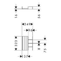 Органайзер в ящик 320 для тумбы 580/475 и 1370/550 Hansgrohe IntraStoris 54231630 темный орех, фото №2