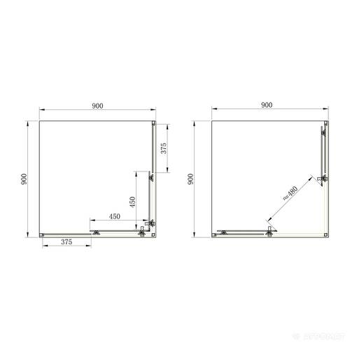 Душевая кабина Devit Frame SHRC54906 90х90 см профиль хром/прозрачное стекло, фото 3
