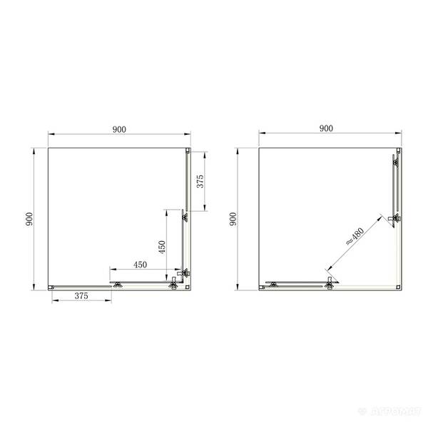 Душевая кабина Devit Frame SHRC54906 90х90 см профиль хром/прозрачное стекло, фото 3