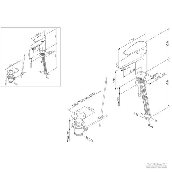 Смеситель для раковины AM.PM Inspire F5002100, фото 2