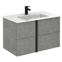 Тумба Royo Onix 127166 100 см з раковиною Enzo 126225, cірий цемент, фото №2