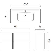 Тумба Royo Onix 127166 100 см з раковиною Enzo 126225, cірий цемент, фото №4