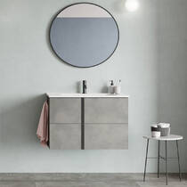 Тумба Royo Onix 127166 100 см з раковиною Enzo 126225, cірий цемент, фото №1