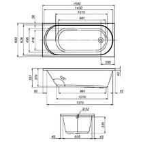 Ванна акрилова AM.PM X-Joy W94A-150-070W-A1 150х70 см, фото №2