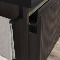 Тумба Royo Vora 131789 80 см підвісна Walnut Note (волоський горіх) з білою раковиною Enzo 126224, фото №5