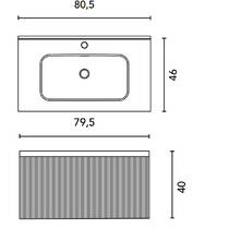 Тумба Royo Vora 131789 80 см підвісна Walnut Note (волоський горіх) з білою раковиною Enzo 126224, фото №3