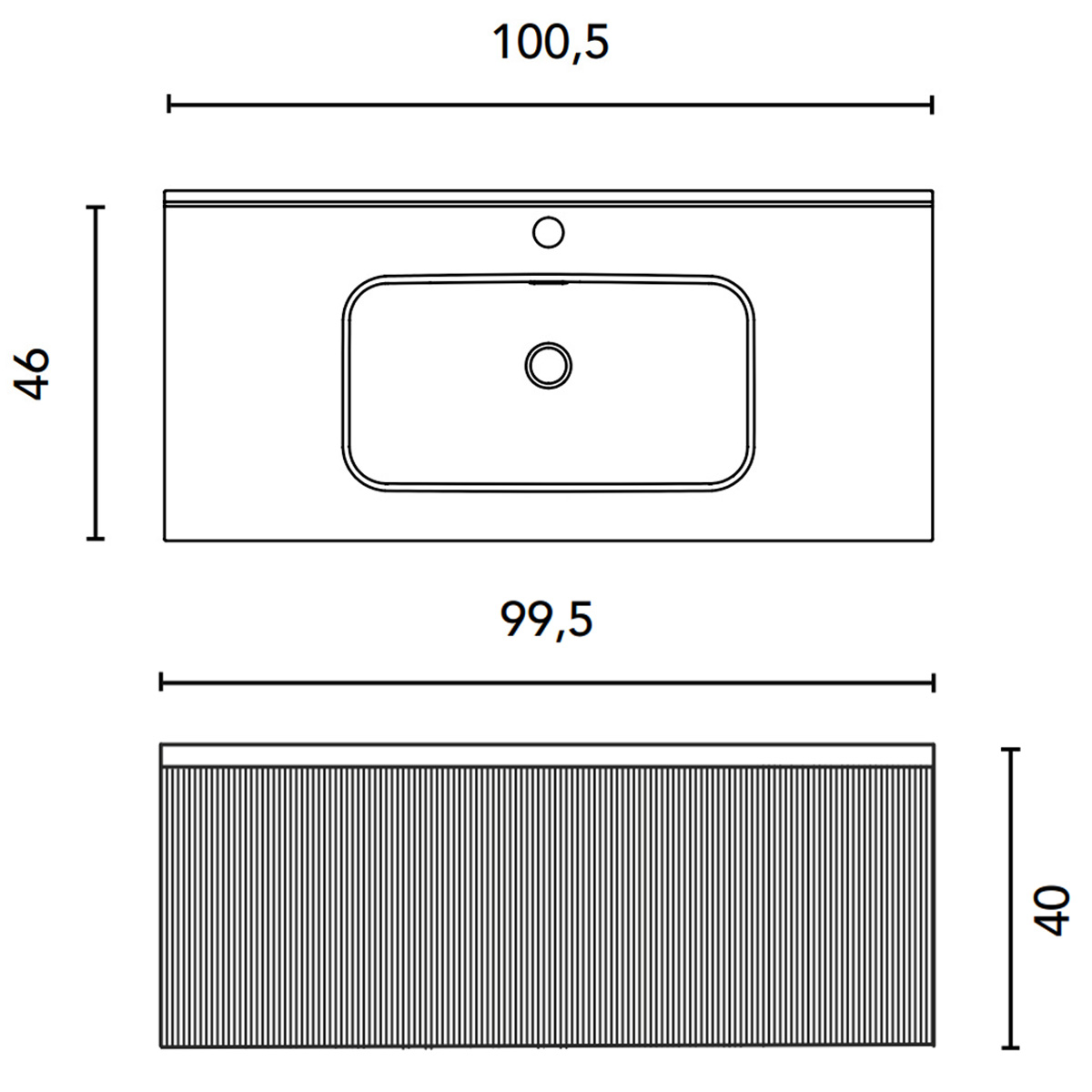 131795+126225 Тумба VORA 100 1 ящ, + раковина біла ENZO, WALNUT NOTE (1 сорт)
