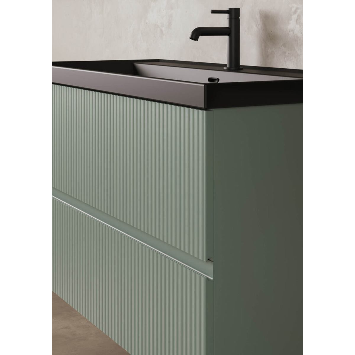 131769+126224 Тумба VORA 80 2 ящ, + раковина біла ENZO, MINERAL GREEN (1 сорт)
