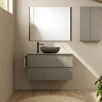 Тумба Royo Vora 131767 80 см підвісна зі стільницею 127435 sand matt (бежевий), фото №1