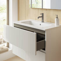 Тумба Royo Vora 131773+126225 підвісна 100 см matt sand з раковиною Enzo, фото №5