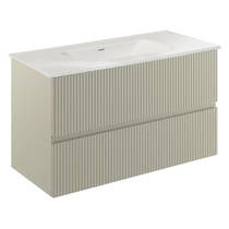 Тумба Royo Vora 131773+126225 підвісна 100 см matt sand з раковиною Enzo, фото №1