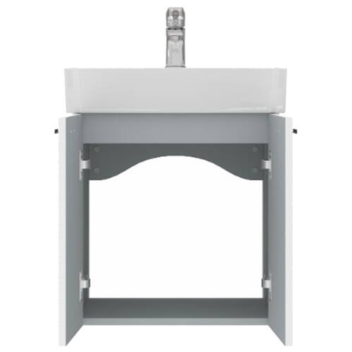 Тумба Devit Flow 484050W 50 см з умивальником та ручками, білий матовий, фото 4