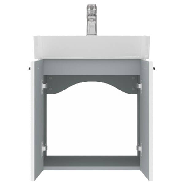 Тумба Devit Flow 484050W 50 см з умивальником та ручками, білий матовий, фото 4
