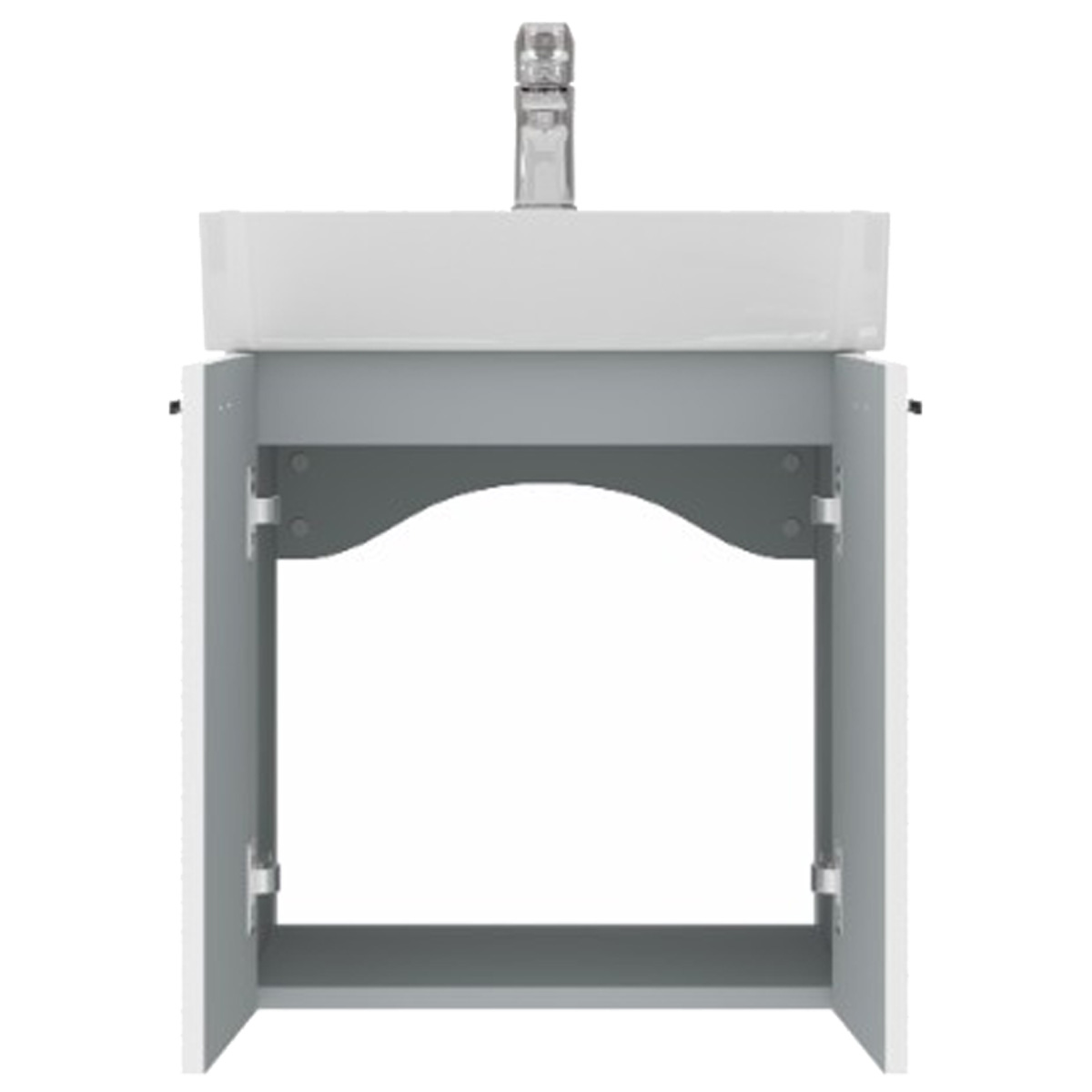 484050W Flow Тумба 50 з умивальником та ручками, білий матовий (1 сорт)