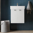 Тумба Devit Flow 484050W 50 см з умивальником та ручками, білий матовий, фото 7