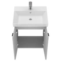 Тумба Devit Flow 484050G з умивальником та ручками, сірий матовий, фото №5