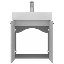 Тумба Devit Flow 484050G з умивальником та ручками, сірий матовий, фото №4