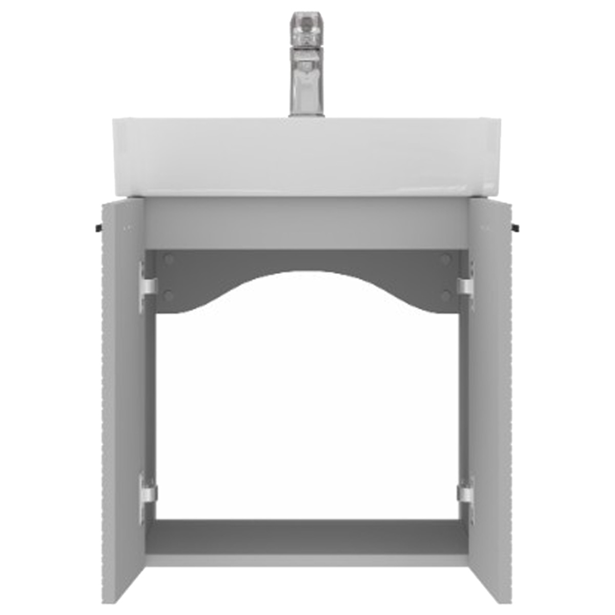 484050G Flow Тумба 50 з умивальником та ручками, сірий матовий (1 сорт)