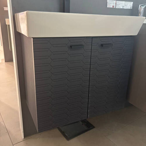 Тумба Devit Flow 484050A 50 см с умывальником и ручками, антрацит матовый, фото 11