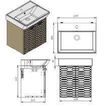 Тумба Devit Flow 484050A 50 см з умивальником та ручками, антрацит матовий, фото №6